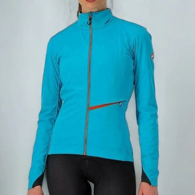 Castelli Go Ladies Jacket Sky Blue / Fiery Red