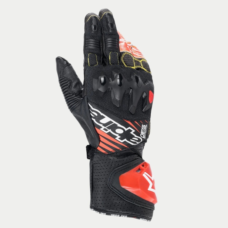 GP Tech V2 S Gloves|S|M|L|XL|2XL|3XL|Black/Bright Red Fluo