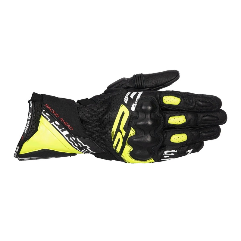 Alpinestars SP-3 Leather Gloves Black / Fluo Yellow / White