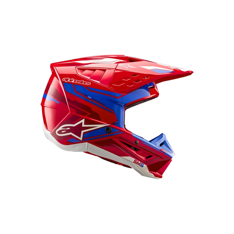 SM5 Action 2 Helmet|XS|S|M|L|XL|2XL|Bright Red/Blue Glossy