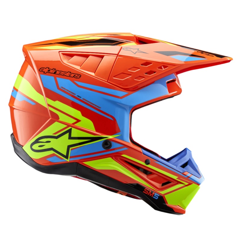 SM5 Action 2 Helmet ECE|XS|S|M|L|XL|2XL|Orange Fluo/Cyan Yellow Fluo Glossy
