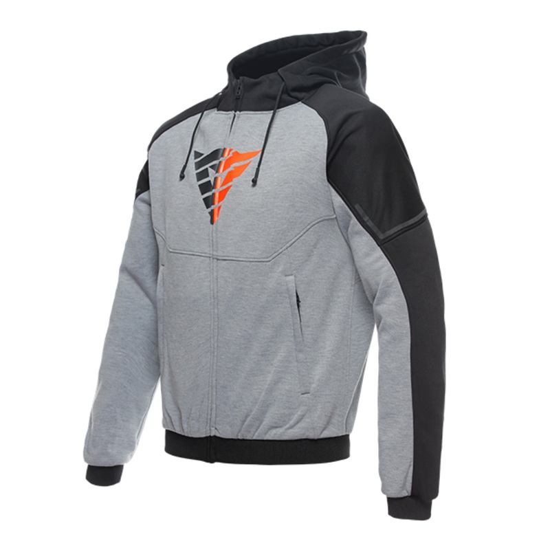 Dainese Daemon X-Safety Full Zip Hoodie – Grey/Black/Red | Infinity Motorcycles