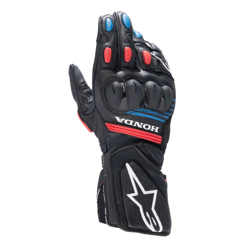 Honda SP-8 V3 Gloves|S|M|L|XL|2XL|3XL|4XL|Black/Bright Red/Blue