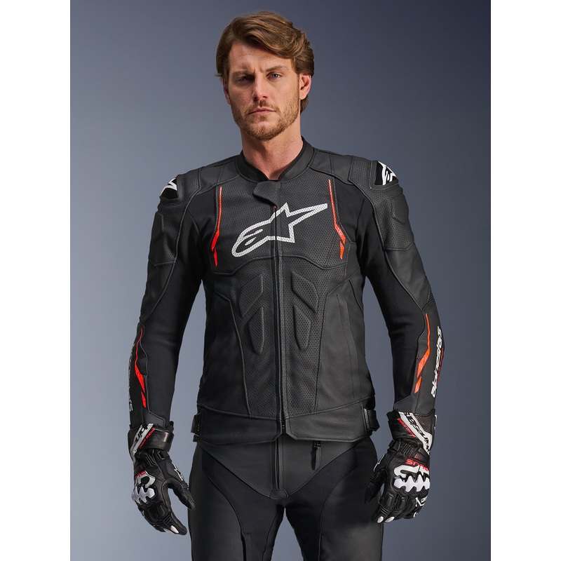 Dusk Airflow Leather Jacket|44|46|48|50|52|54|56|58|60|62|Black/Red