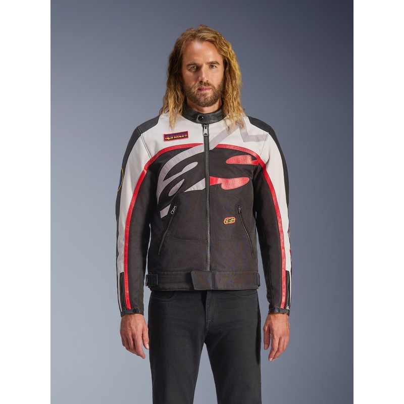 Axton Jacket|S|M|L|XL|2XL|3XL|Black/Off White/Bright Red