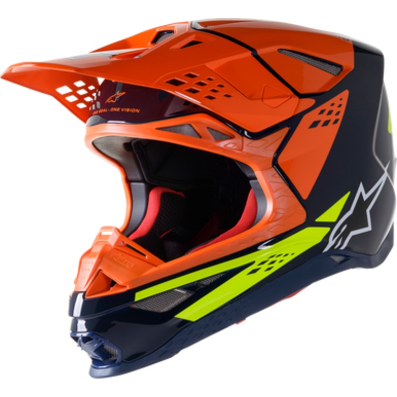 ALPINESTARS Supertech M8 Factory MIPS Helmet – Blue/Orange/Yellow