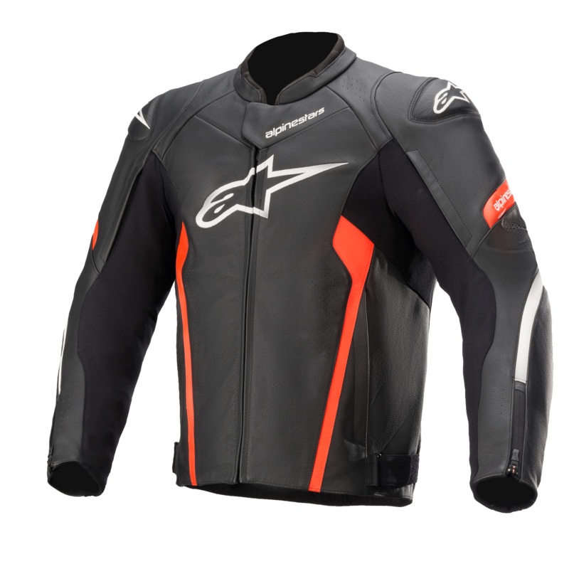 Faster V2 Leather Jacket|48|50|52|54|56|58|60|Black/Red