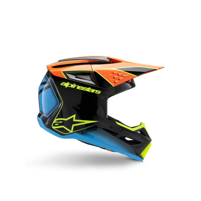 SM3 Youth Fray Helmet ECE06|S|M|L|Black/Orange/Yellow Fluo Glossy