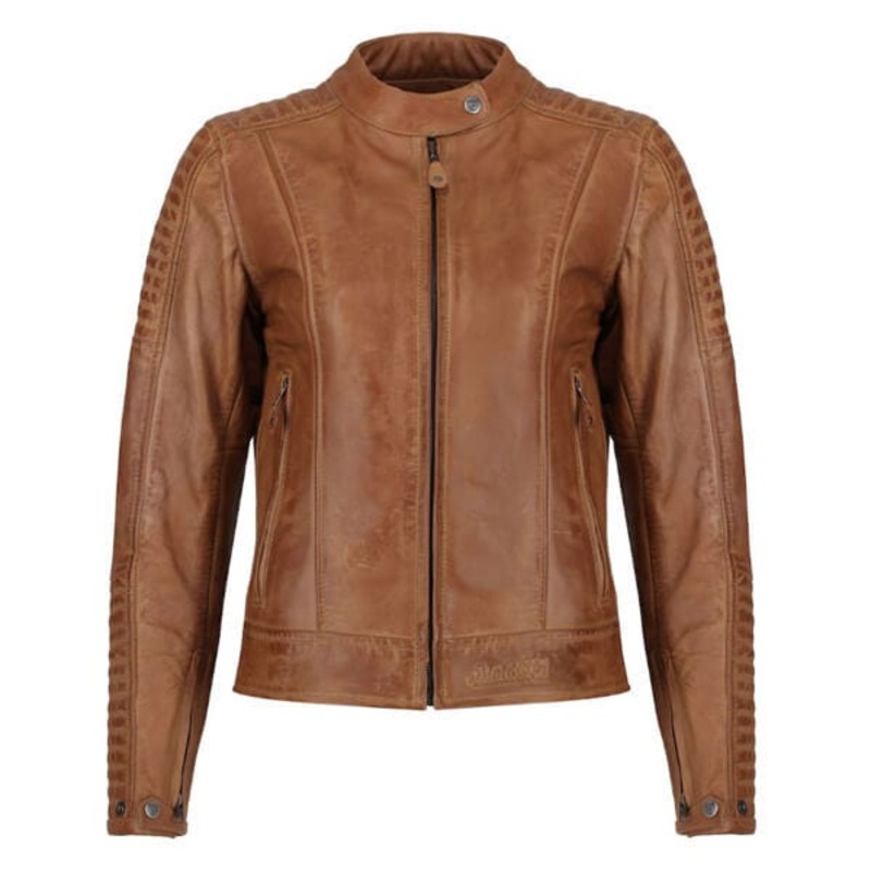 MotoGirl Valerie Leather Ladies Jacket – Camel | Infinity Motorcycles