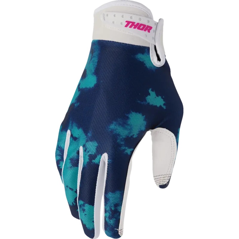 Thor Launchmode Bleach Textile Gloves Aqua / Dark Blue / White