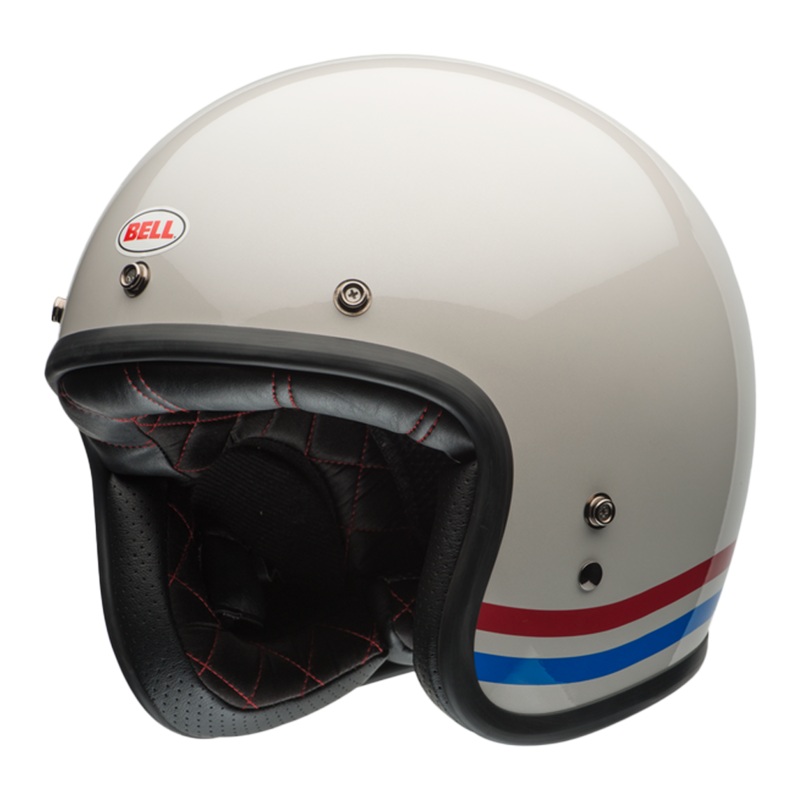 Bell Crusier 2024 Custom 500 (ECE-22.06) Stripes – Pearl White