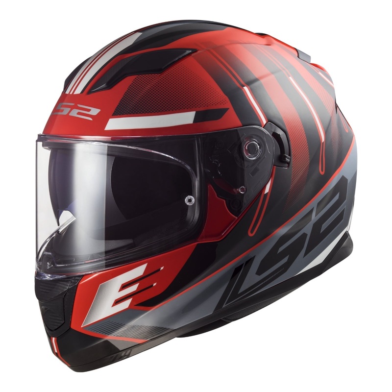 LS2 FF320 Stream Evo Shadow – Red / White Road Helmet Size XS 54cm