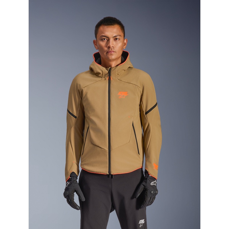 Aeroshell WP Jacket|S|M|L|XL|2XL|3XL|4XL|Dark Khaki/Black/Orange Fluo