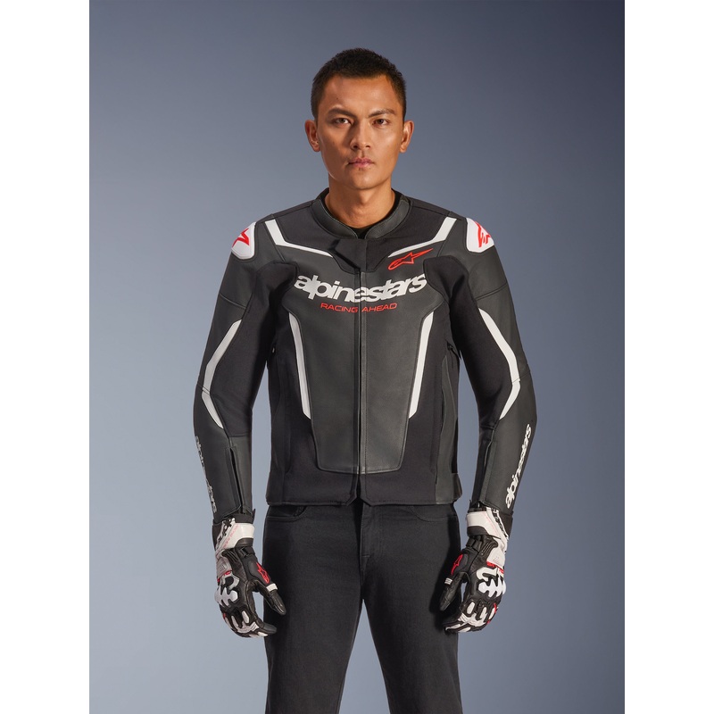 GP Force V2 Leather Jacket|46|48|50|52|54|56|58|Black/White