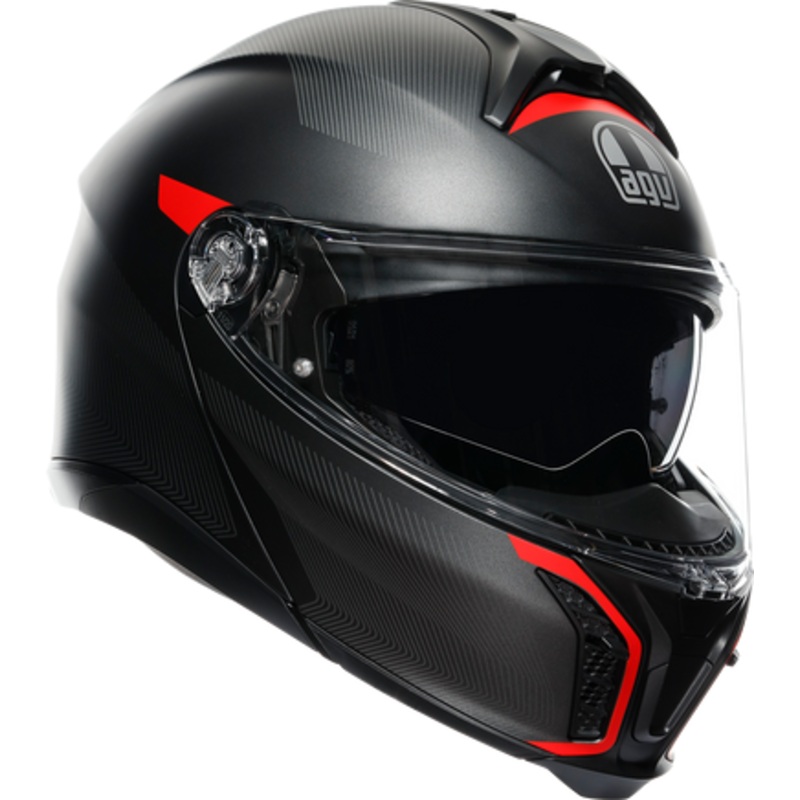 AGV Tourmodular Frequency Helmet – Matte Gunmetal/Red