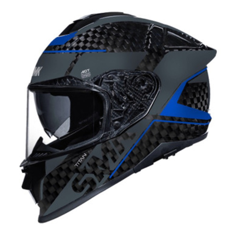 SMK Titan Carbon Nero Helmet|White|Gray/Red|Red|X-Small|Small|Medium|Large|X-Large|2X-Large