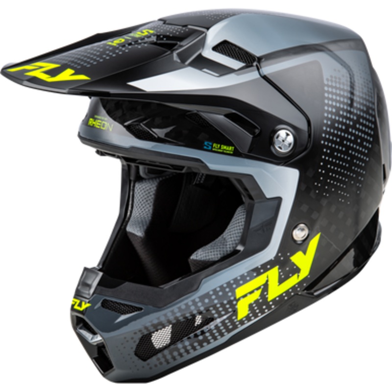 FLY RACING Formula S Carbon Protocol Helmet – Black Carbon/Grey/Hi-Vis