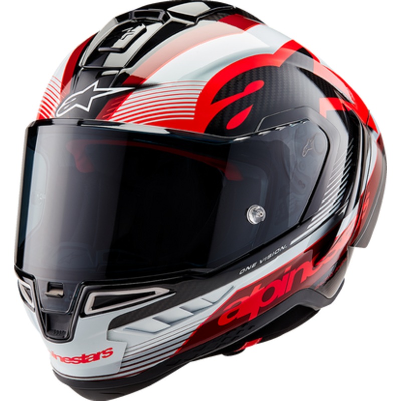 ALPINESTARS Supertech R10 Team Helmet – Black/Carbon Red/Gloss White