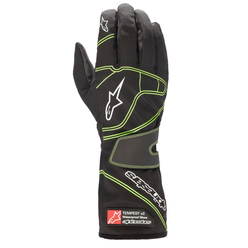 Tempest V2 Waterproof Gloves|XS|S|M|L|XL|2XL|Black/Fluorescent Green