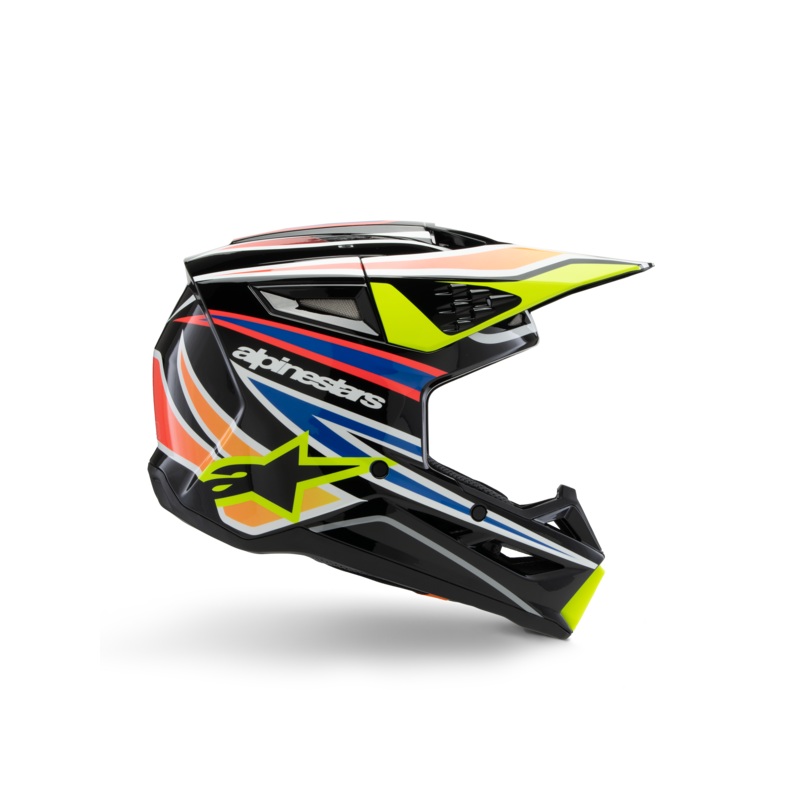 SM3 Youth Wurx Helmet ECE06|S|M|L|Black/Yellow Fluo/Blue/Red Glossy