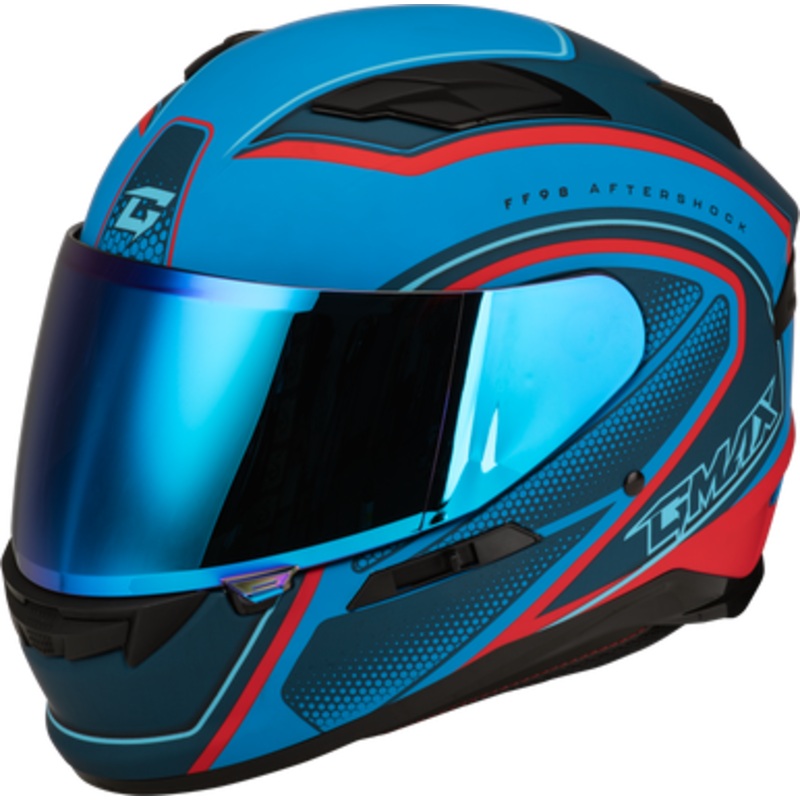 GMAX FF-98 Aftershock Helmet – Matte Blue/Red