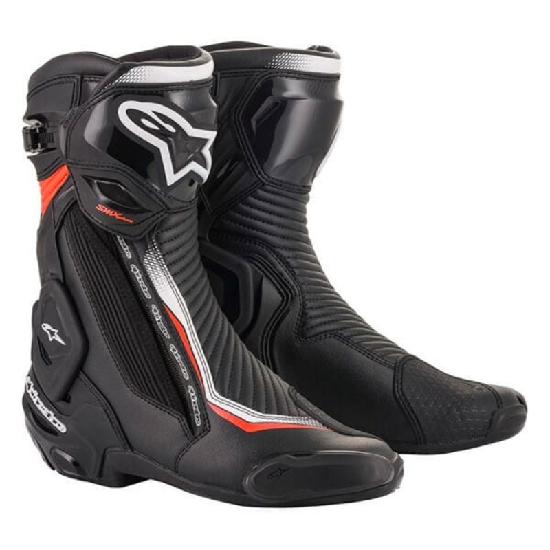 Alpinestars SMX Plus V2 Boots – Black/White/Fluo Red