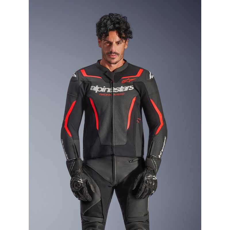 GP Force V2 Leather Jacket|46|48|50|52|54|56|58|Black/Red