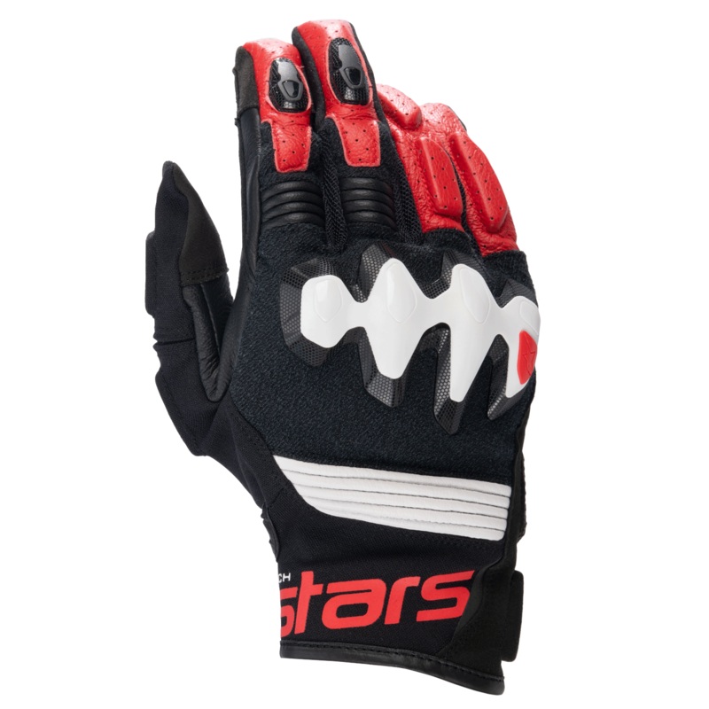 Halo Leather Gloves|S|M|L|XL|2XL|3XL|Black/White/Bright Red