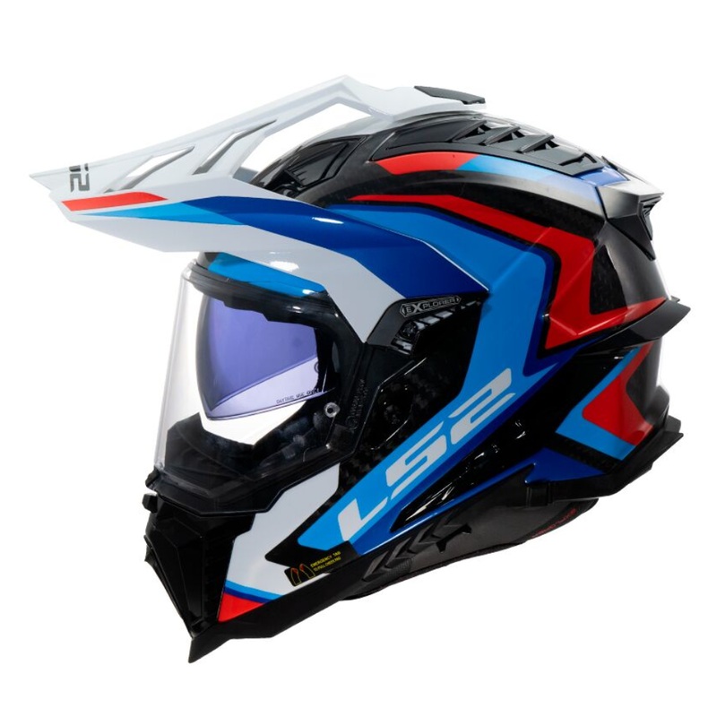 LS2 MX701 Explorer Carbon (ECE22.06) Frontier 2 – White/Blue