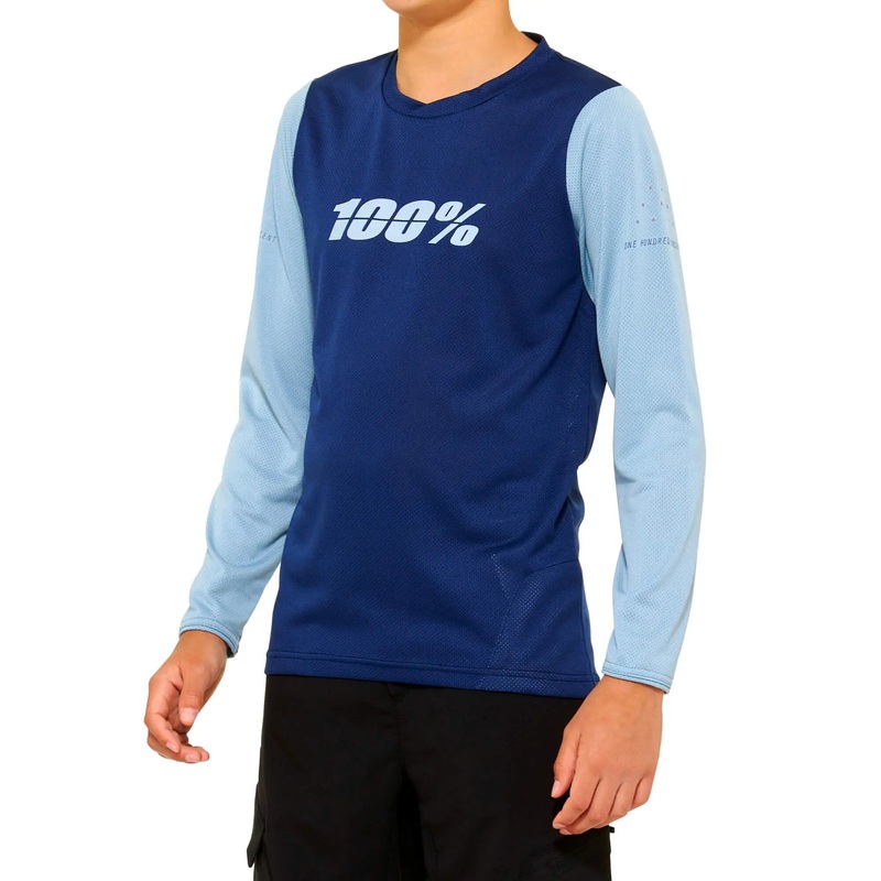 100% Ridecamp Youth Long Sleeves Jersey Slate / Navy