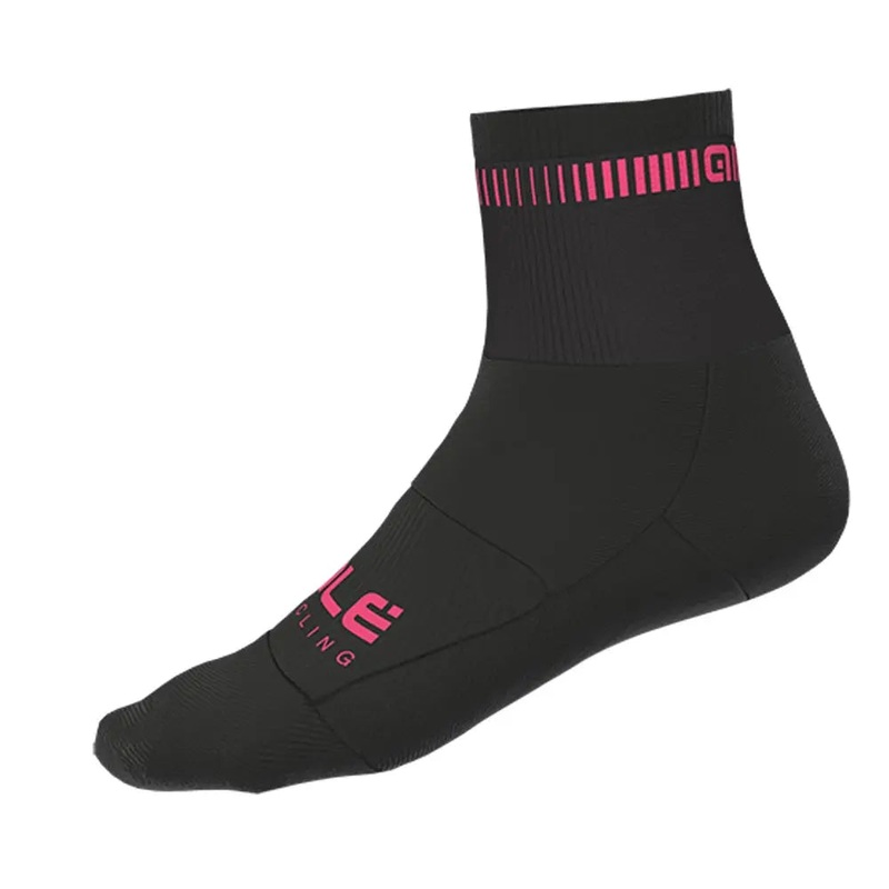 Ale Clothing Logo Q-Skin 12 CM Cycle Socks Black / Pink