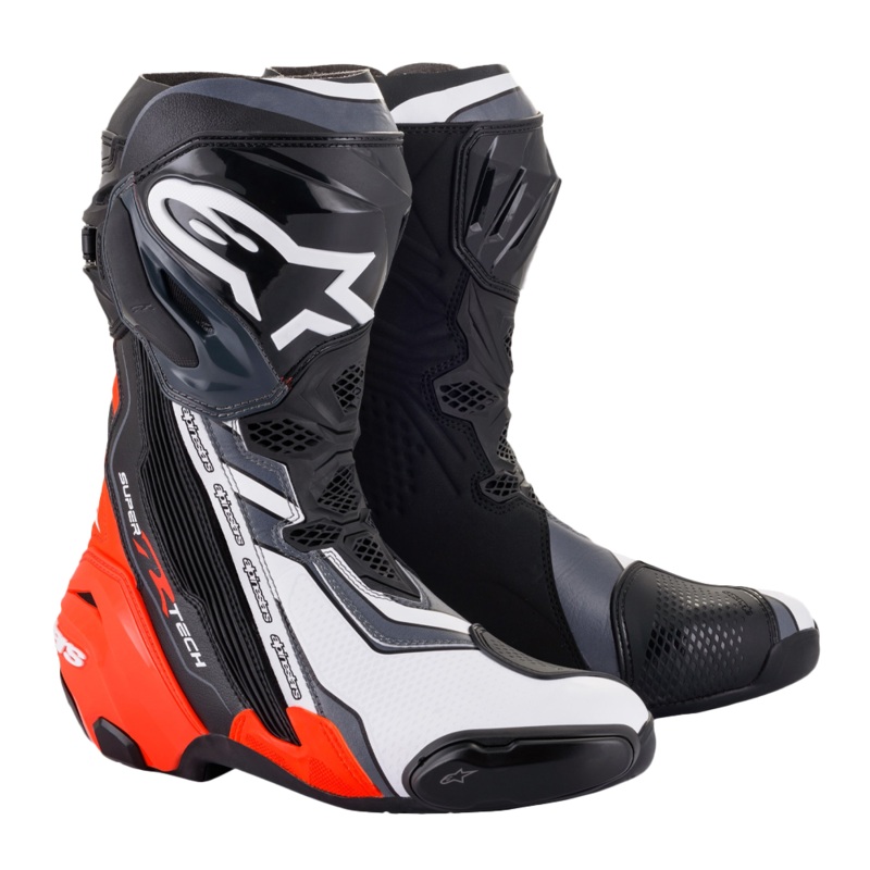 Alpinestars Supertech R Boots – Black/Red Fluo/White/Grey