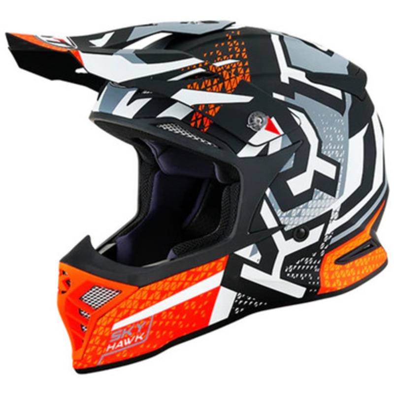 KYT Skyhawk Hyperflow Helmet|Matte Blue/Red|XS|SM|MD|LG|XL|2X