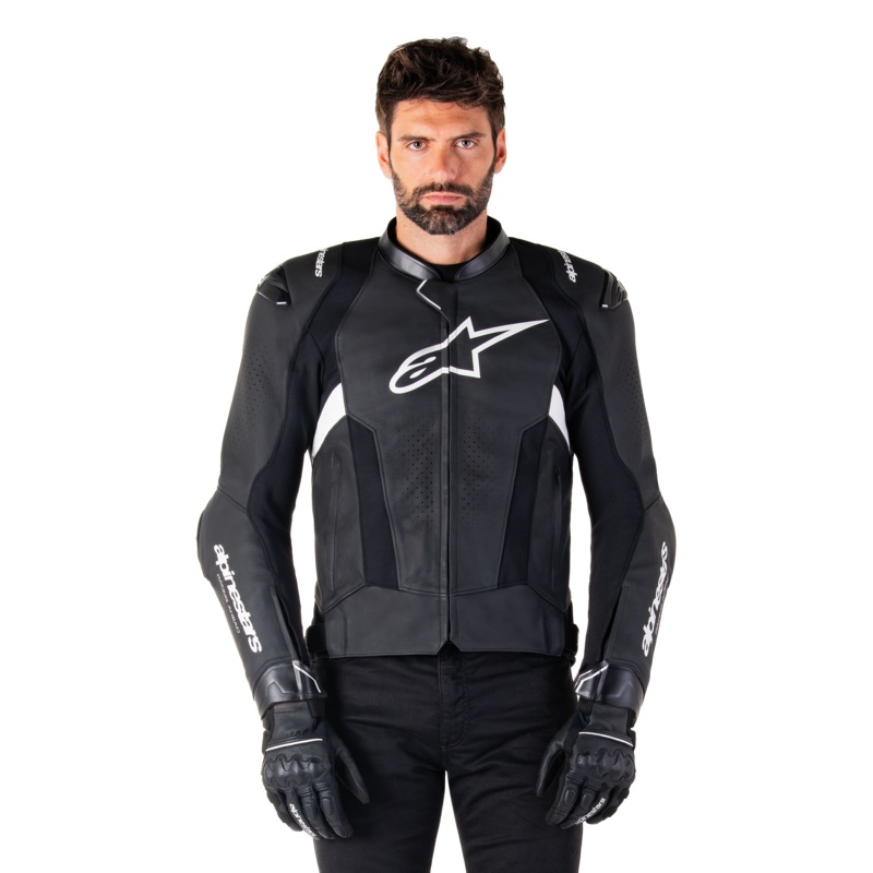 Missile V3 Leather Jacket|44|46|48|50|52|54|56|58|60|62|Black/White