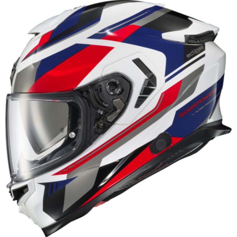 SCORPION EXO Eclipse Helmet – Lunar White/Red/Blue