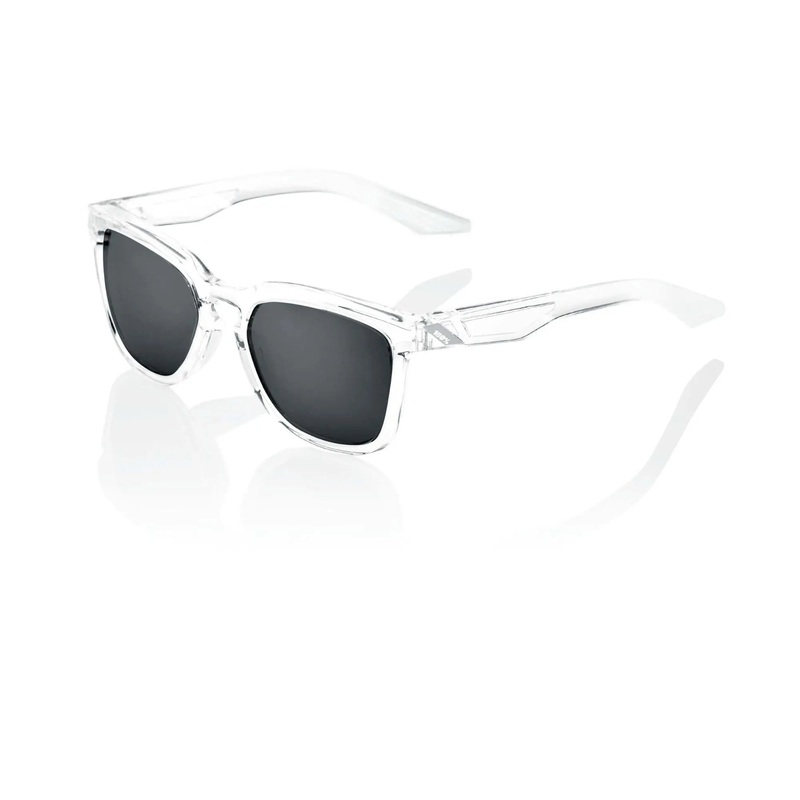 100% Hudson Glasses Polished Crystal Haze / Black Mirror Lens