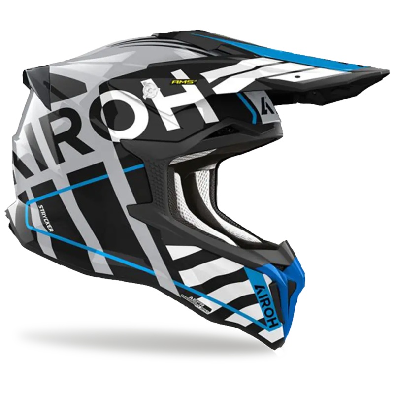 Airoh Strycker Brave Helmet|Blue/Grey|Grey|S|M|L|XL|2XL