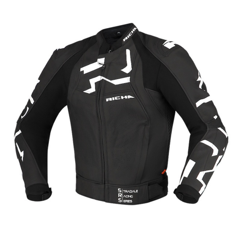 Richa Stradale Leather Jacket – Black/White