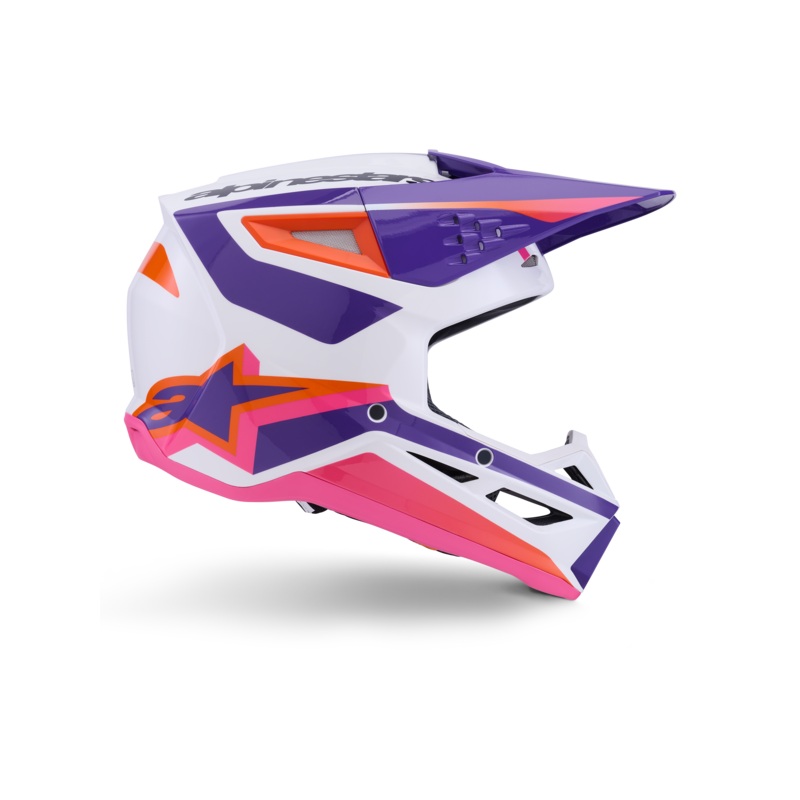 SM3 Heat Helmet ECE06/DOT|XS|S|M|L|XL|2XL|White/Purple/Pink Glossy