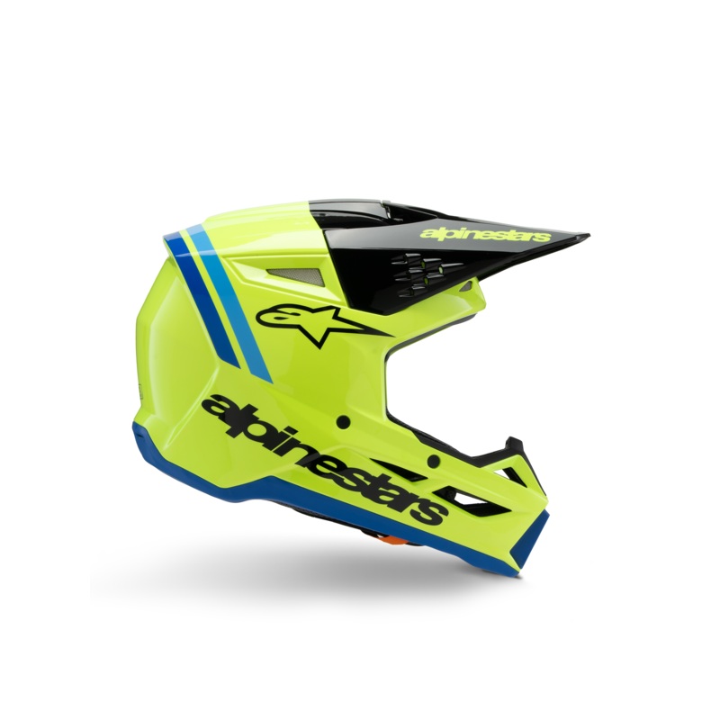 SM3 Youth Radium Helmet ECE06|S|M|L|Yellow Fluo/Black/Blue Glossy