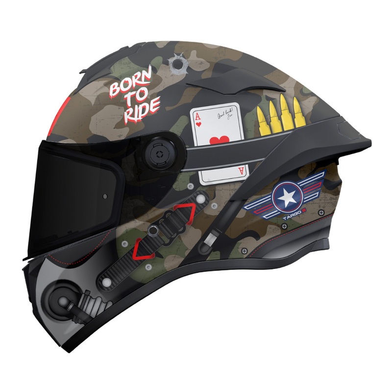 MT Targo S Patton Matt Green Camo | Motorcycle Helmets | Infinity Motorcycles