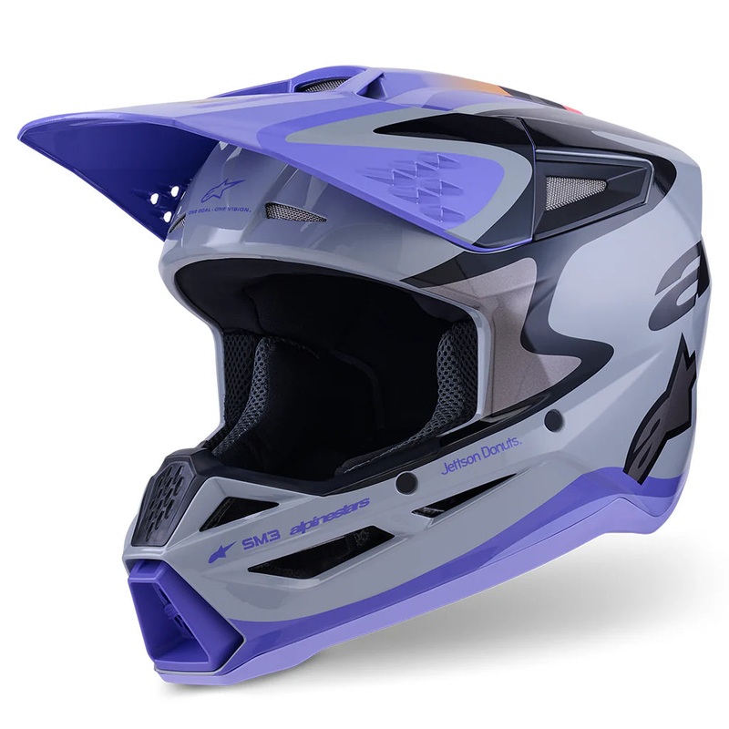 Alpinestars 2026 Youth SM-3 Jettson MX Helmet – Grey/Purple/Black
