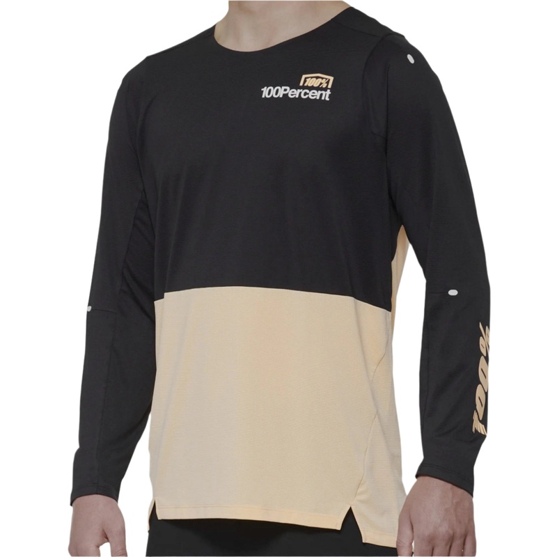 100% R-Core X Long Sleeves Cycle Jersey Black / Peach
