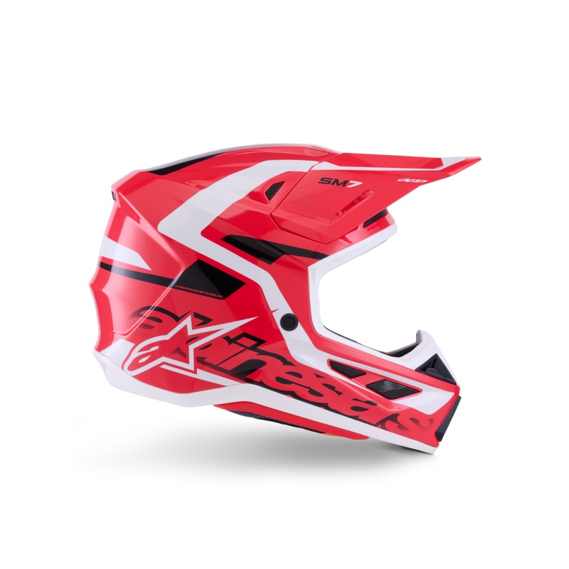 S-M7 Deed Helmet Ece06|XS|S|M|L|XL|2XL|Red/Black/White Glossy