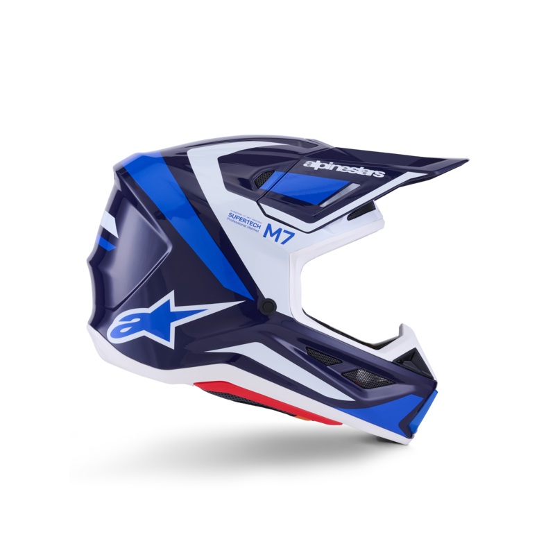 S-M7 Rise Helmet ECE06/DOT|XS|S|M|L|XL|2XL|Blue/White Glossy
