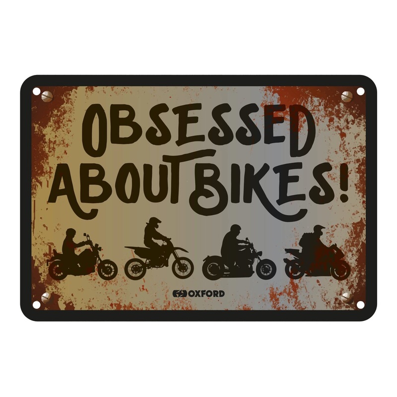 Oxford Garage Metal Sign: Obsessed About Bikers