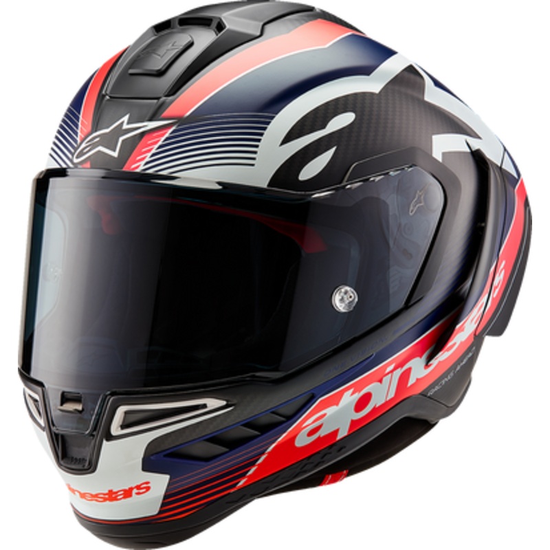 ALPINESTARS Supertech R10 Team Helmet – Matte Black/Carbon Red/Blue