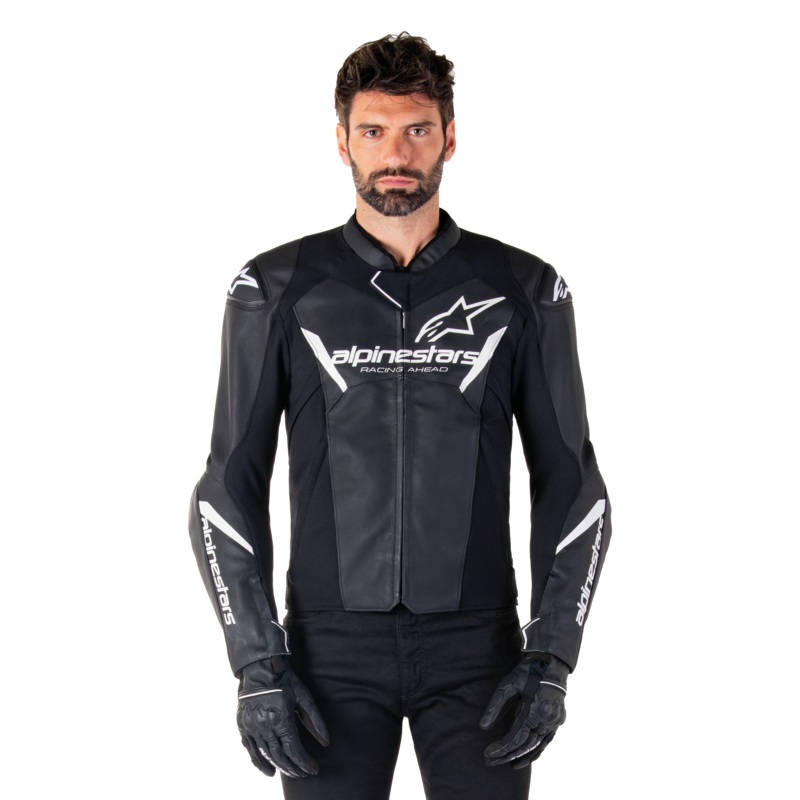 Faster V3 Leather Jacket|46|48|50|52|54|56|58|60|Black/White