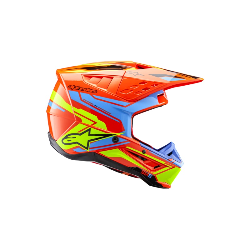 SM5 Action 2 Helmet|XS|S|M|L|XL|2XL|Orange Fluo/Cyan Yellow Fluo Glossy