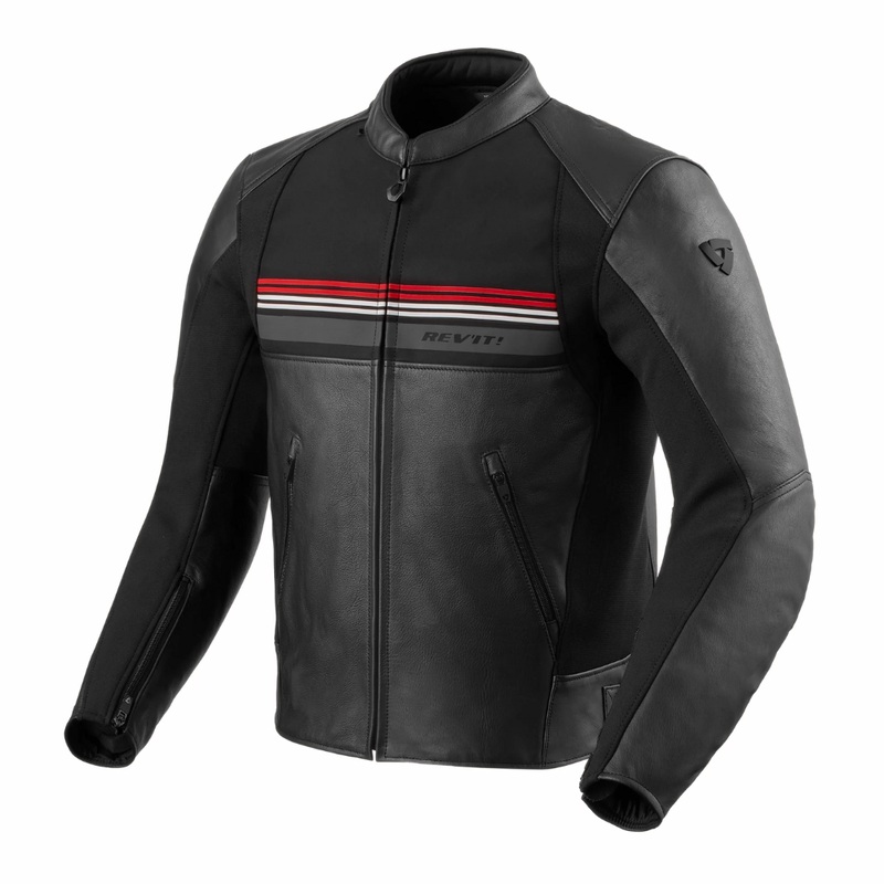REV’IT! Mile 2 Leather Jacket – Black/Red